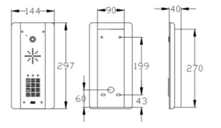 AES intercom dimensions